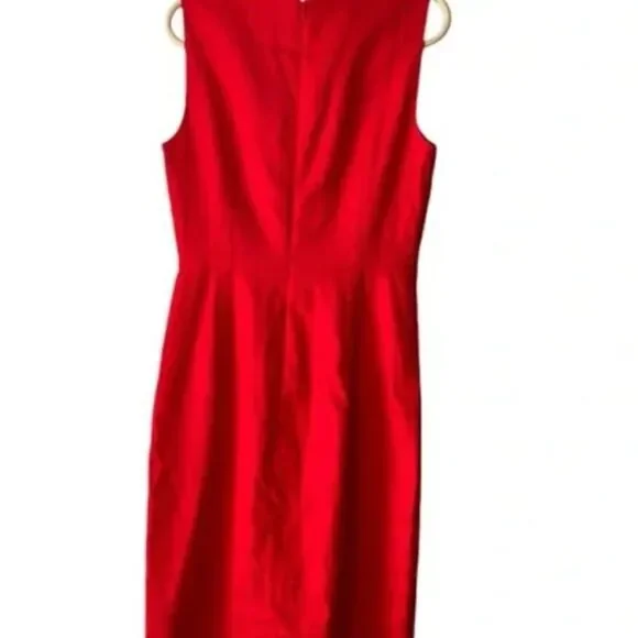 J. Crew High-neck sheath dress in stretch linen blend Red NWT 4P - Picture 6 of 12